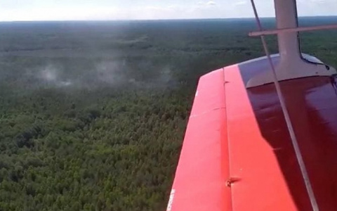Кировские пожарные на вертолете тушили 12 гектаров леса