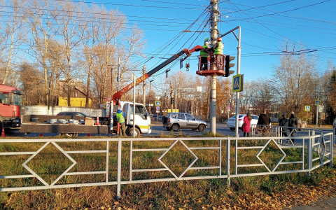 В Кирове на улице Щорса установили новый светофор