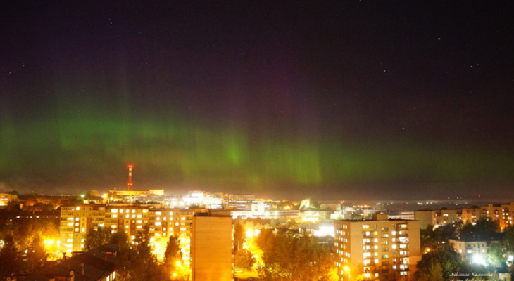 В небе над Кировской областью сфотографировали северное сияние