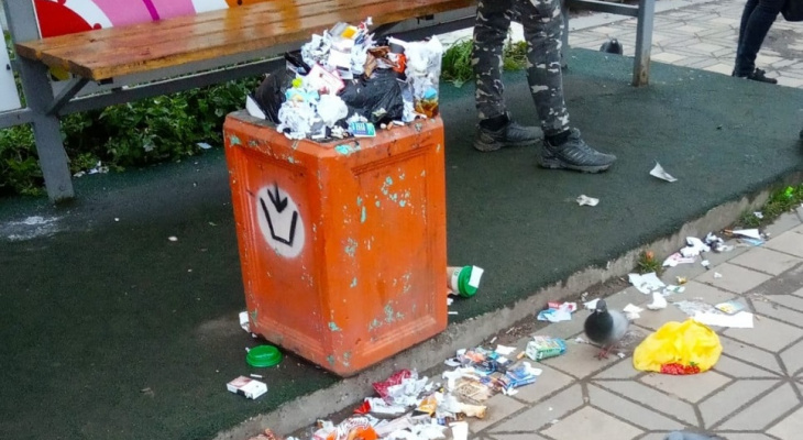 «Как не стыдно администрации?»: кировчане жалуются на переполненные урны на улицах города