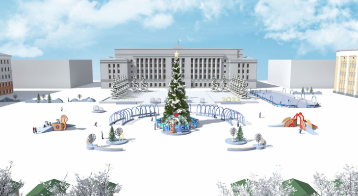 Известно, как в Кирове будет выглядеть Театральная площадь в Новый год