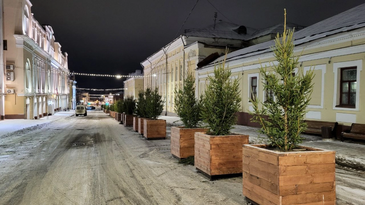 На Спасской в Кирове появились десятки елок