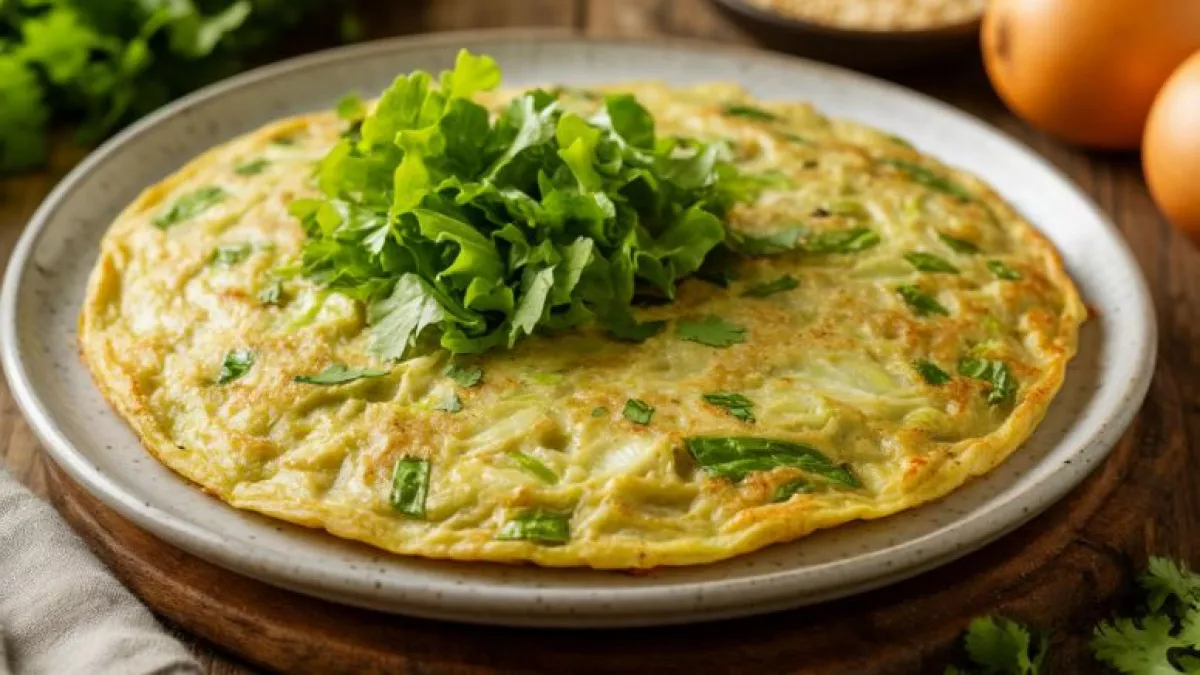 2 яйца и капуста - а на выходе аппетитная лепешка: на завтрак домашние будут требовать только ее вместо надоевших каш