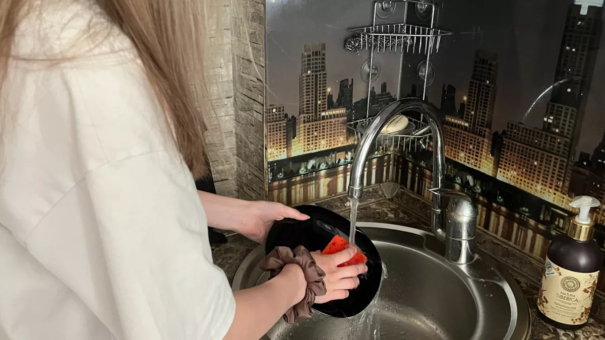 Губки для посуды заменила этой вещицей - не воняет и отмывает даже лучше: есть дома у каждого