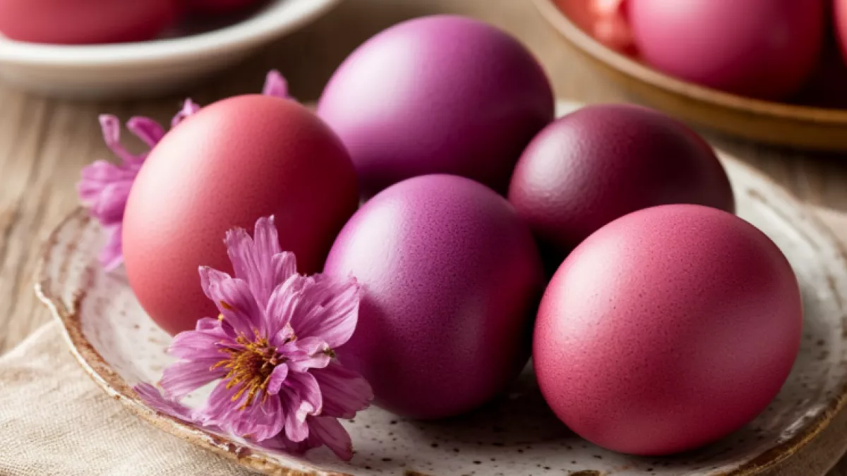 Не свекла и не ягоды: искупайте яйца в отваре этой травы - сливовый цвет яиц произведет фурор на Пасху