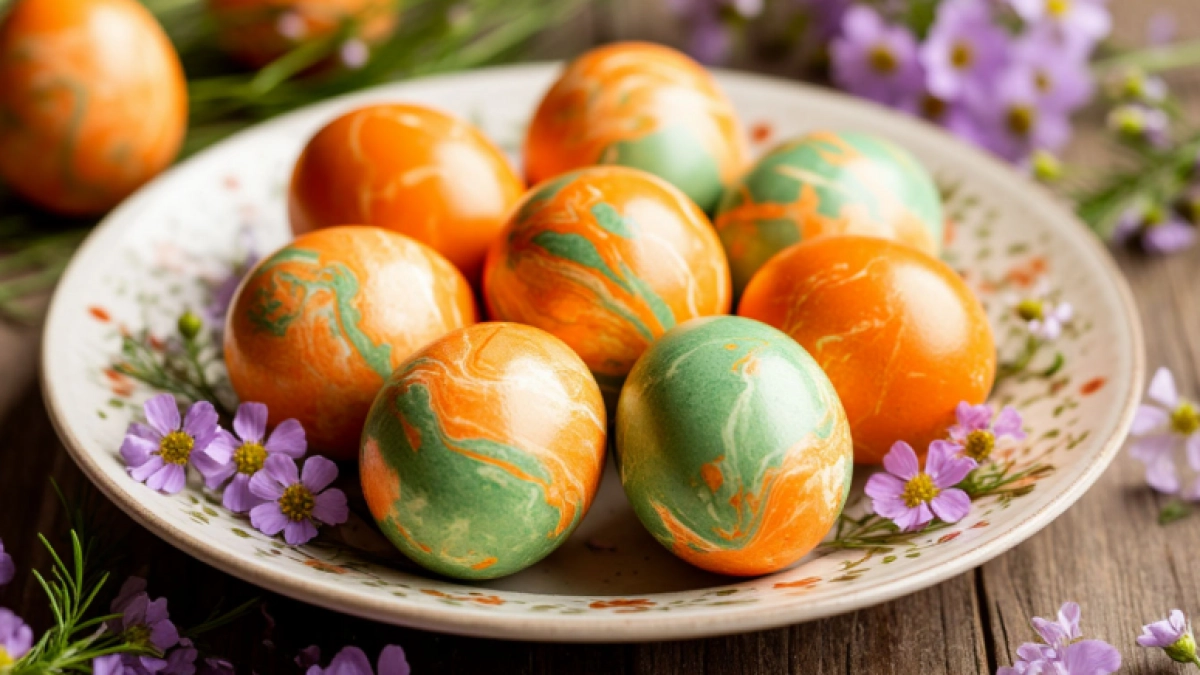 Этот способ покраски яиц придумал гений: крашенки мраморные - а материалы копеечные