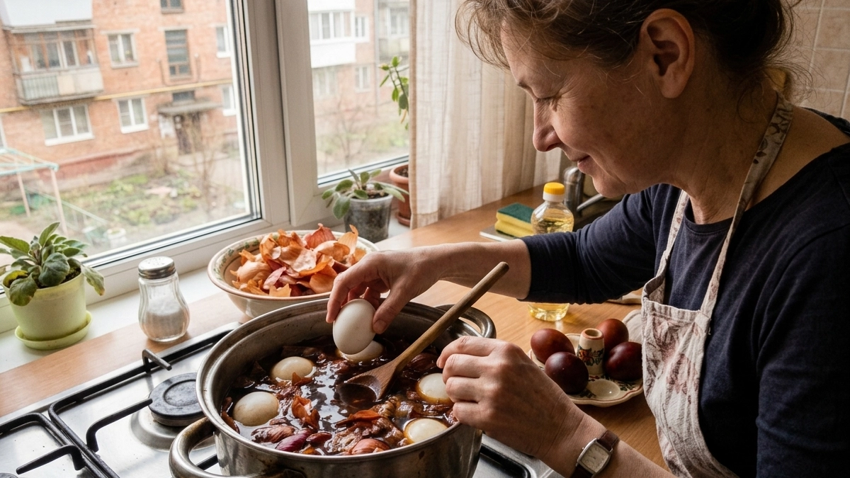 Как покрасить яйца в луковой шелухе правильно - крашенки на Пасху с натуральным красителем