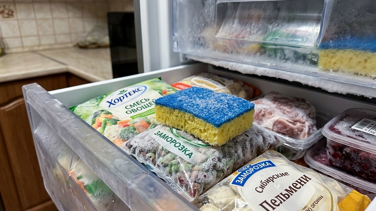 Спрятала кухонную губку в морозилке и обомлела: теперь делаю так постоянно - делюсь результатом