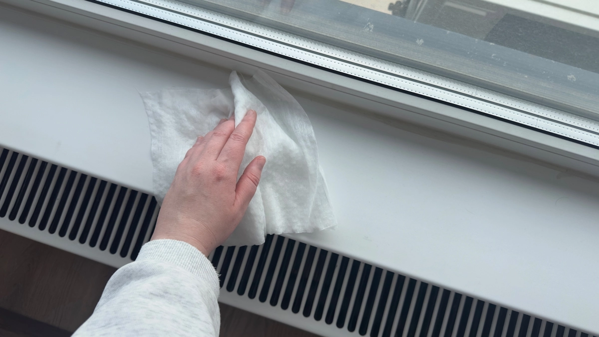 Подоконник будет белее снега: капаю на ватный диск и протираю - есть в любой аптечке