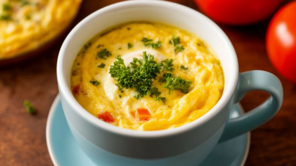 Яйца не варю и не жарю: разбиваю 2 яйца в кружку и готовлю быстрый омлет в микроволновке - вкусно и просто