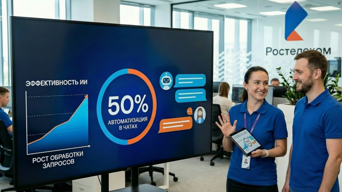 "Ростелеком" достиг 50% автоматизации клиентской поддержки в чатах с помощью ИИ