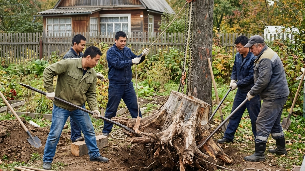Пни исчезают сами: китайская методика, которая избавит от корчевания навсегда