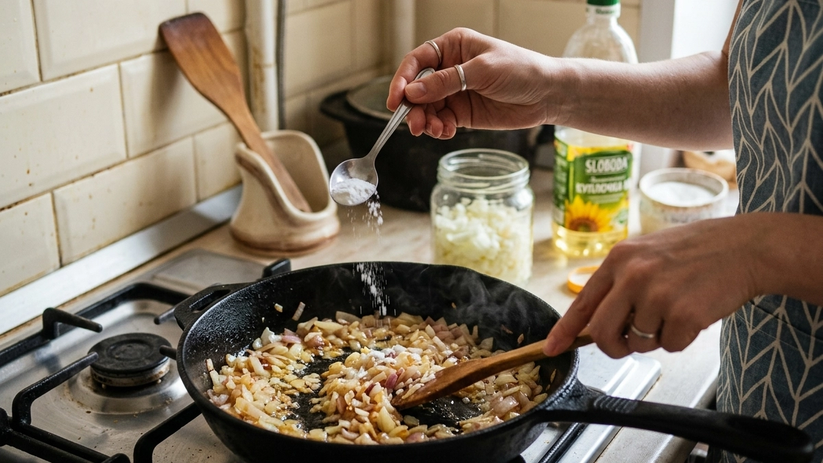 Почему опытные повара сыплют соду в лук при жарке: секрет, который изменит ваши блюда