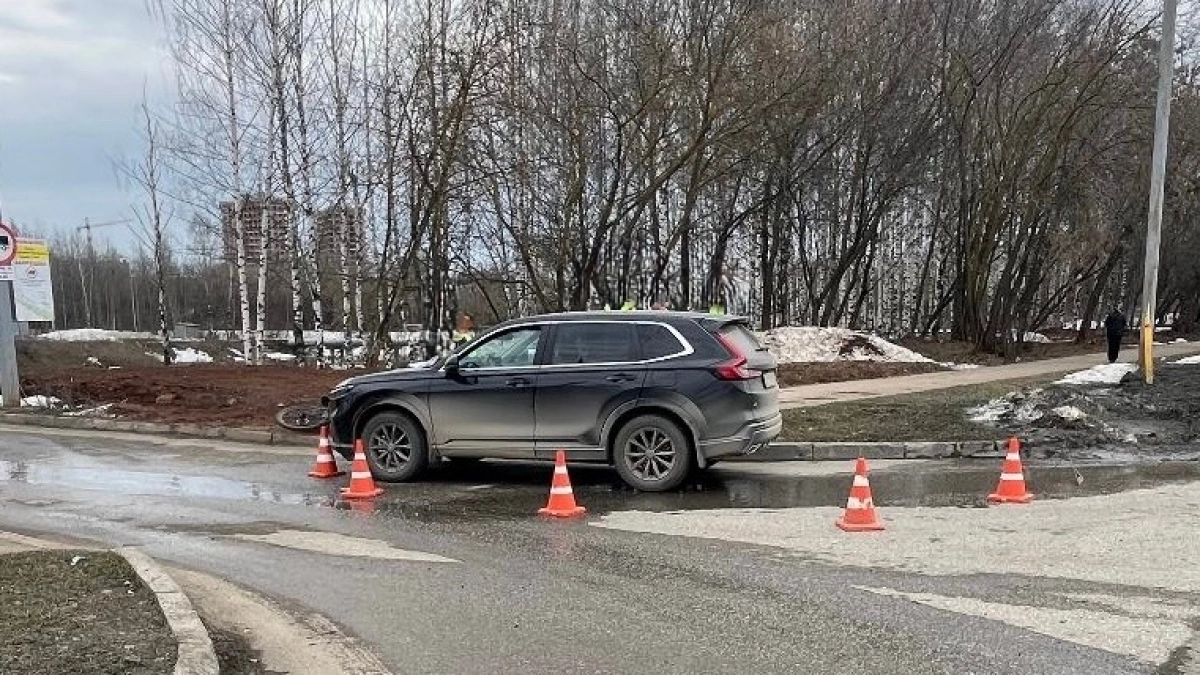 В Кирове на улице Солнечной велосипедист попал под кроссовер Honda