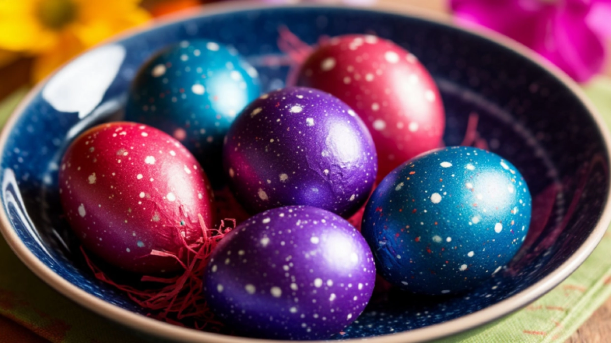 Свекровь научила красить пасхальные яйца в яркий "космический" цвет: всем хозяйкам на заметку