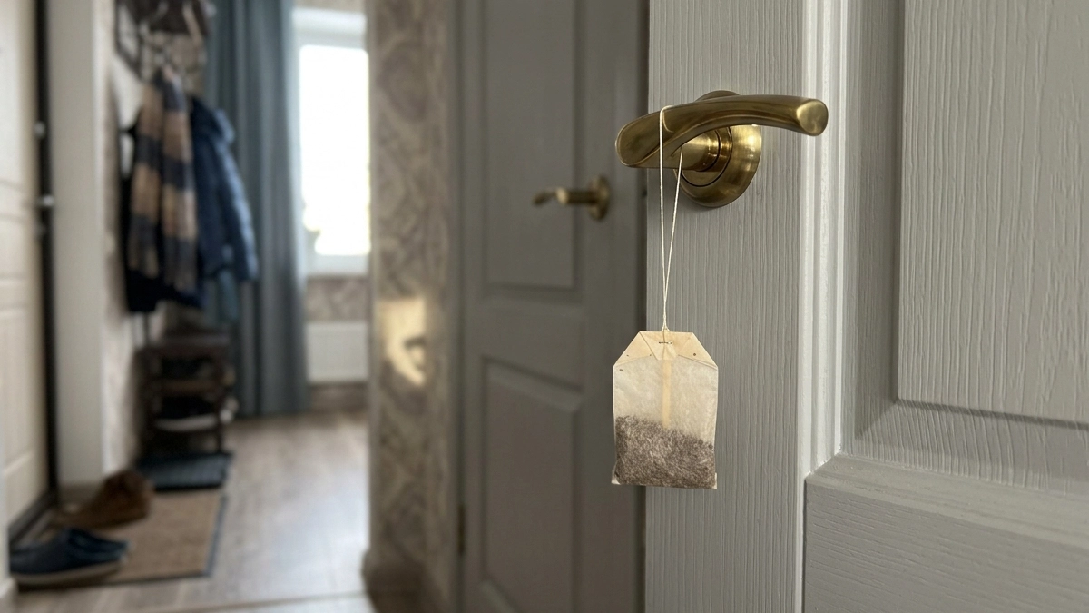 Повесила чайный пакетик на дверь — подруга смеялась, а теперь сама так делает: простой лайфхак, который работает