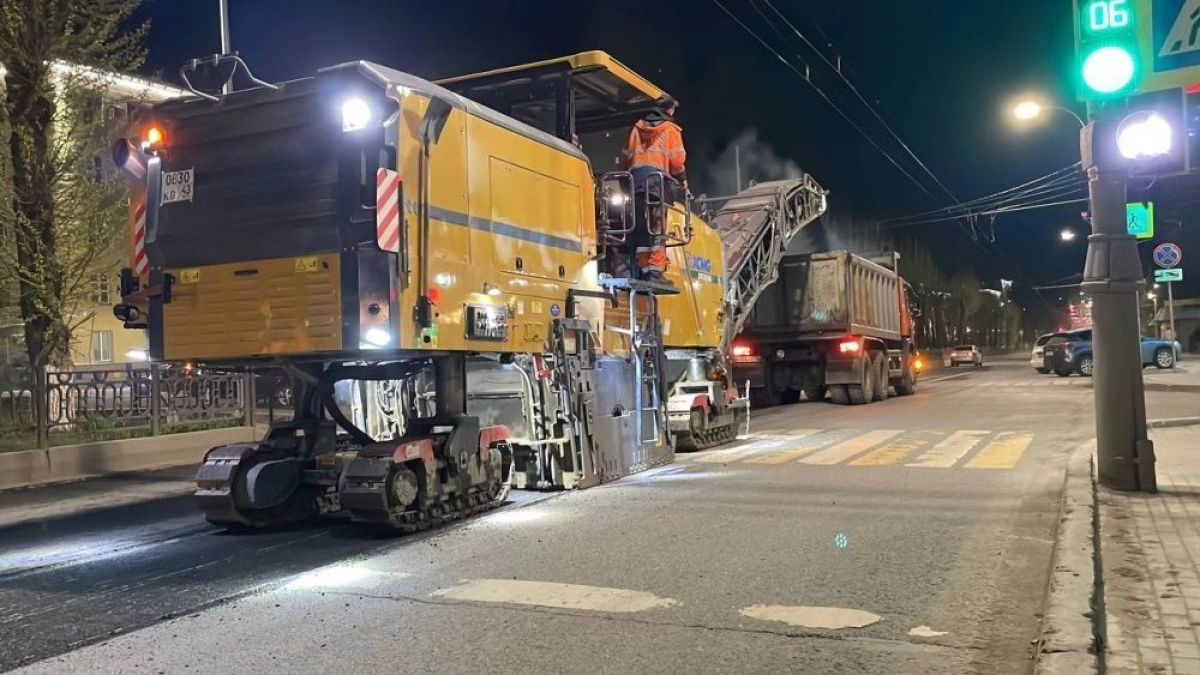 В Кирове по ночам будут частично перекрывать улицы из-за ремонта дорог