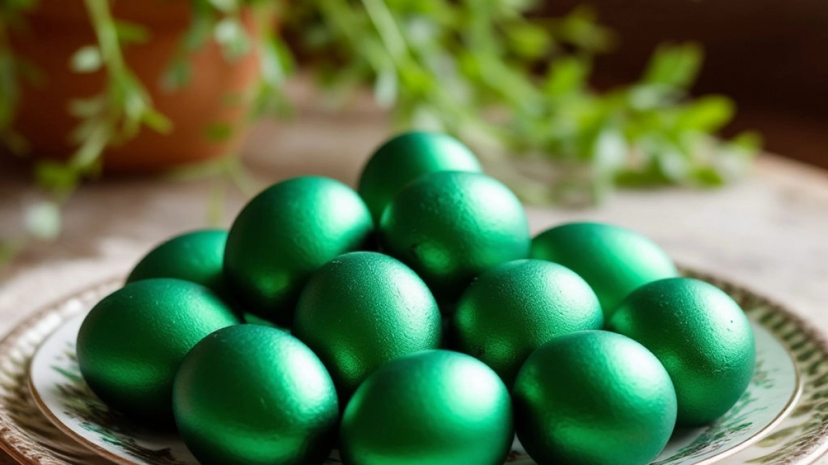 «Изумрудные» яйца на Пасху: необычный цвет яйцам придадут 2 травы — давно забытый метод
