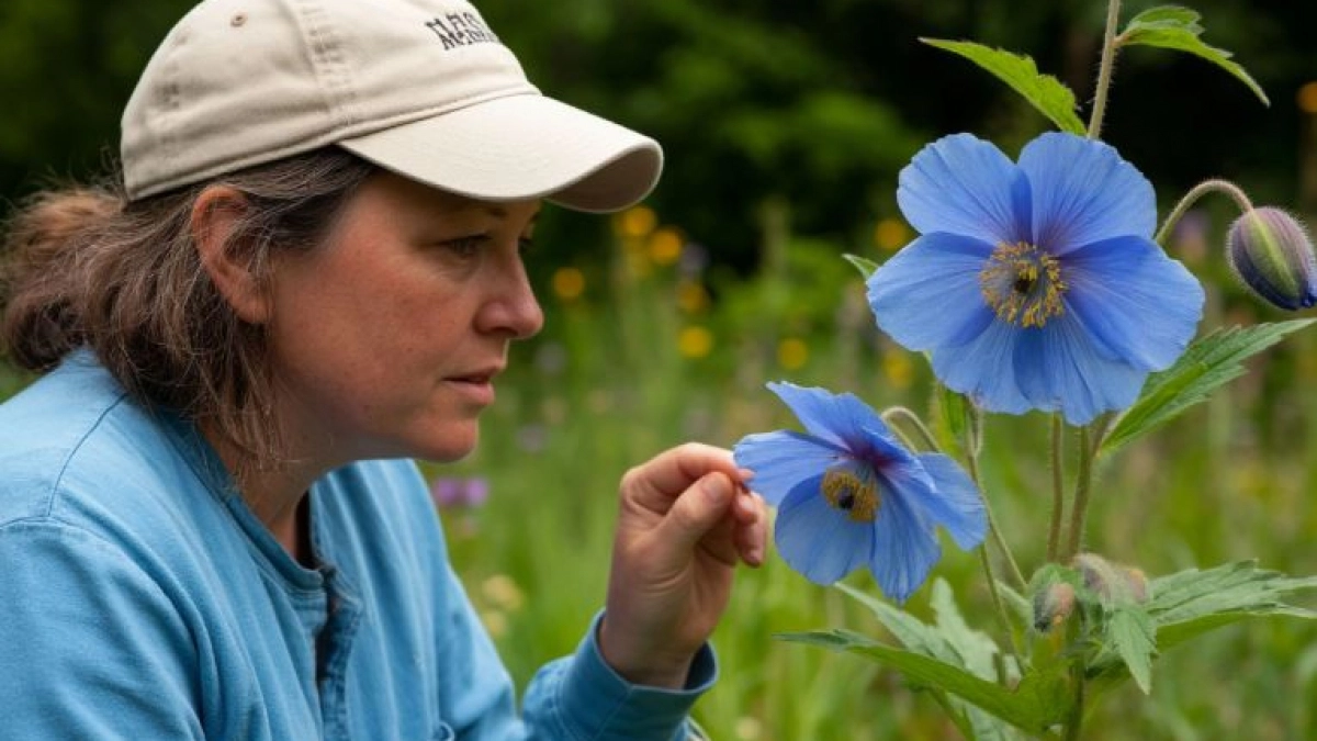 Дивный многолетник небесно-голубого оттенка завораживает инопланетной красотой: цветы размером с блюдце