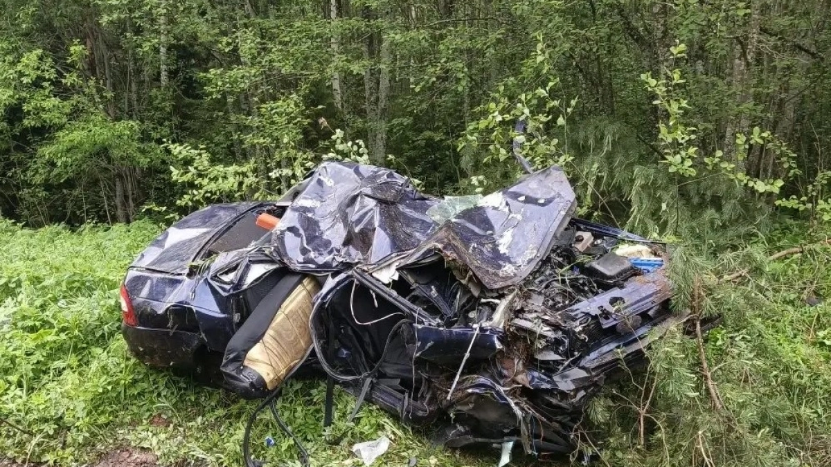 Три пассажира погибли в жесткой аварии под Кировом, водитель ранен
