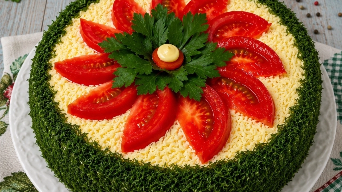 Когда пошли кабачки, пеку обалденный кабачковый торт: сырный, чесночный, майонезный - и очень красивый