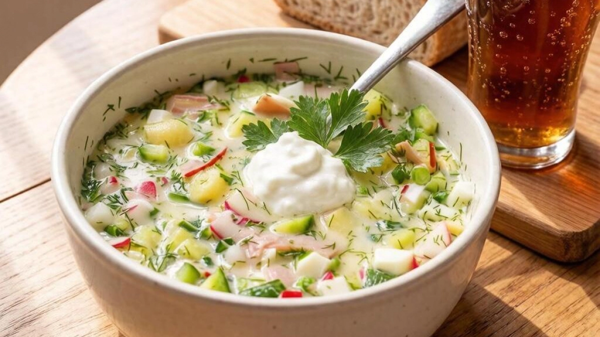 Готовлю окрошку на квасе с секретной заправкой — вкус получается совершенно другим
