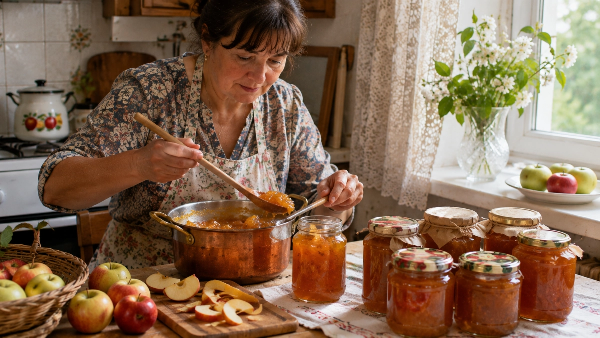 15 минут — и яблоки как янтарные цукаты: готовлю густое варенье-конфитюр на зиму