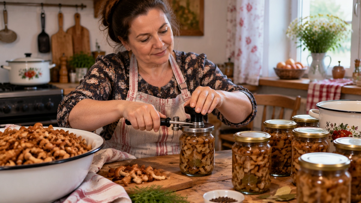 Закрываю опята банками — и всё равно мало: особый маринад делает их плотными, хрустящими и ароматными