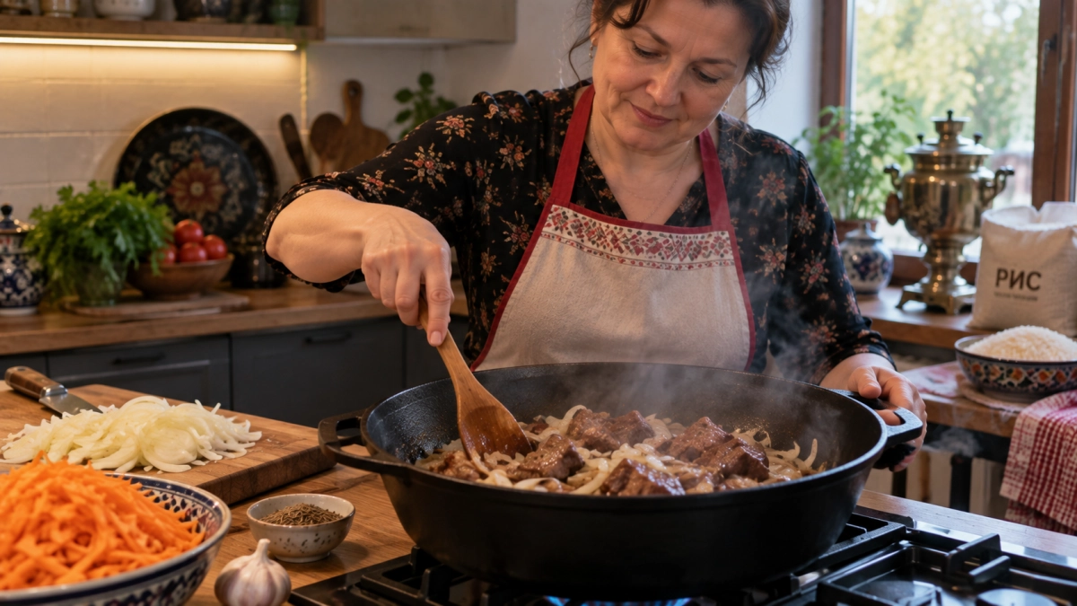 Что жарить первым — мясо или лук: простое правило, от которого зависит вкус плова