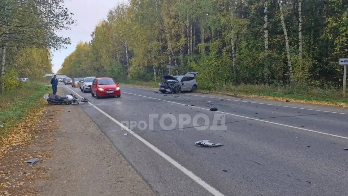 Лобовая авария унесла жизнь мотоциклиста в Кирово-Чепецке