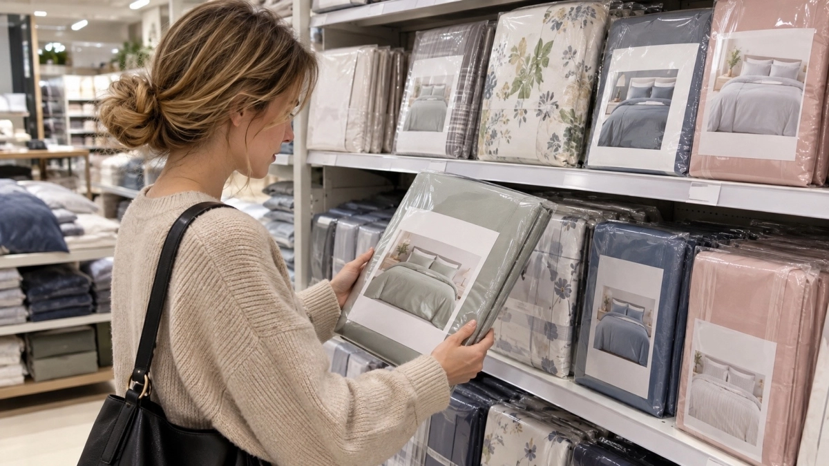 Постельное бельё выбираю не по цвету и ткани: ищу 2 буквы на этикетке — сразу вижу хороший комплект