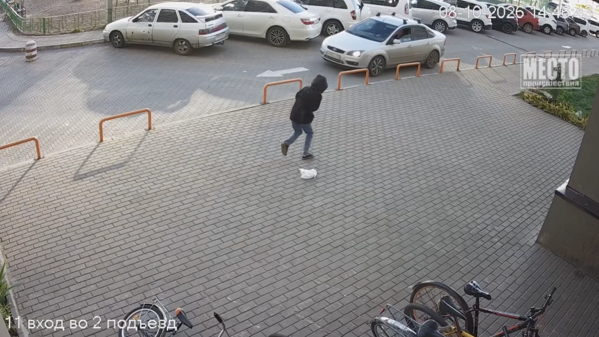 Пакет с камнями едва не разбил голову школьнице на улице Потребкооперации: видео
