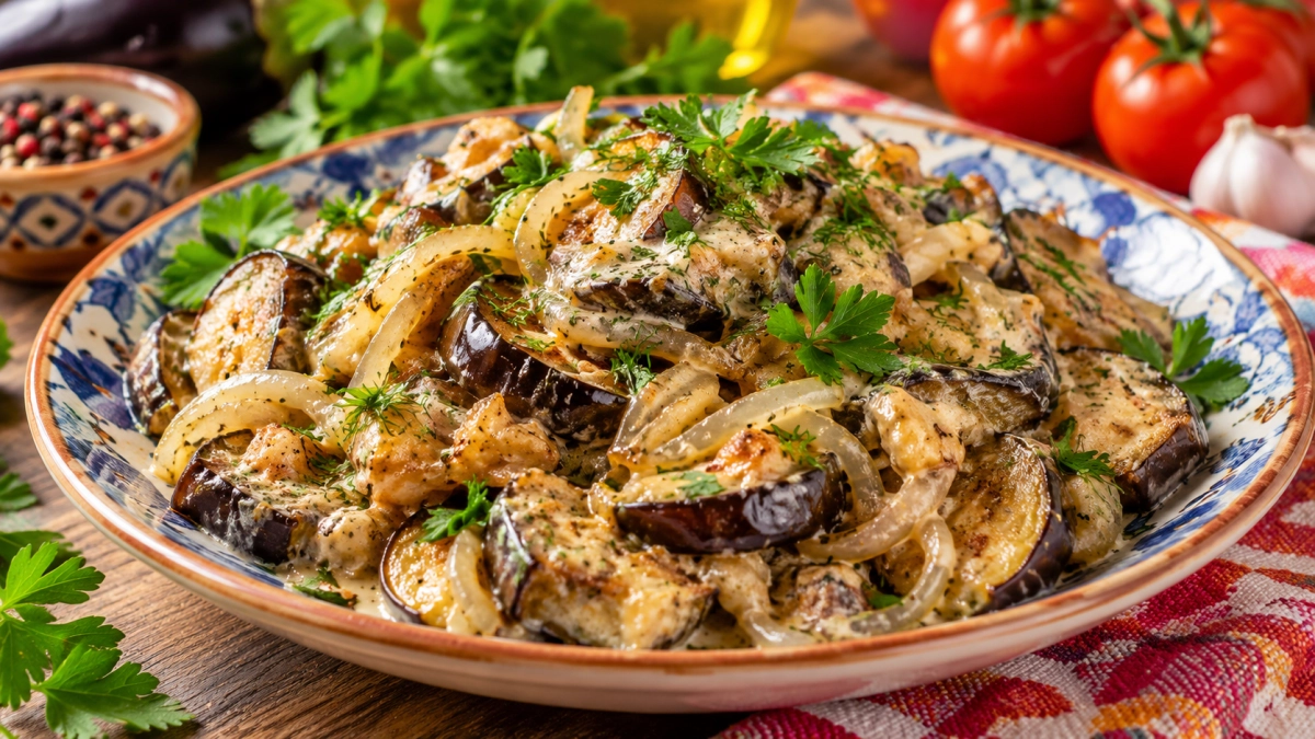 Самый вкусный гарнир из баклажанов: готовлю с луком, сметаной и прованскими травами — напоминает жареные белые грибы