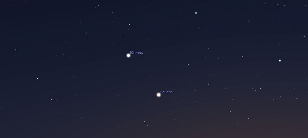 Кировчане смогут наблюдать соединение Венеры и Юпитера