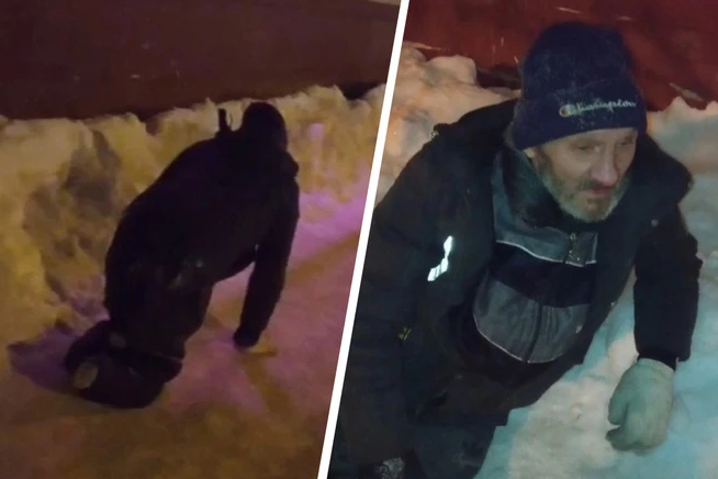 Два километра по снегу: безногий мужчина полз на руках из отдела полиции