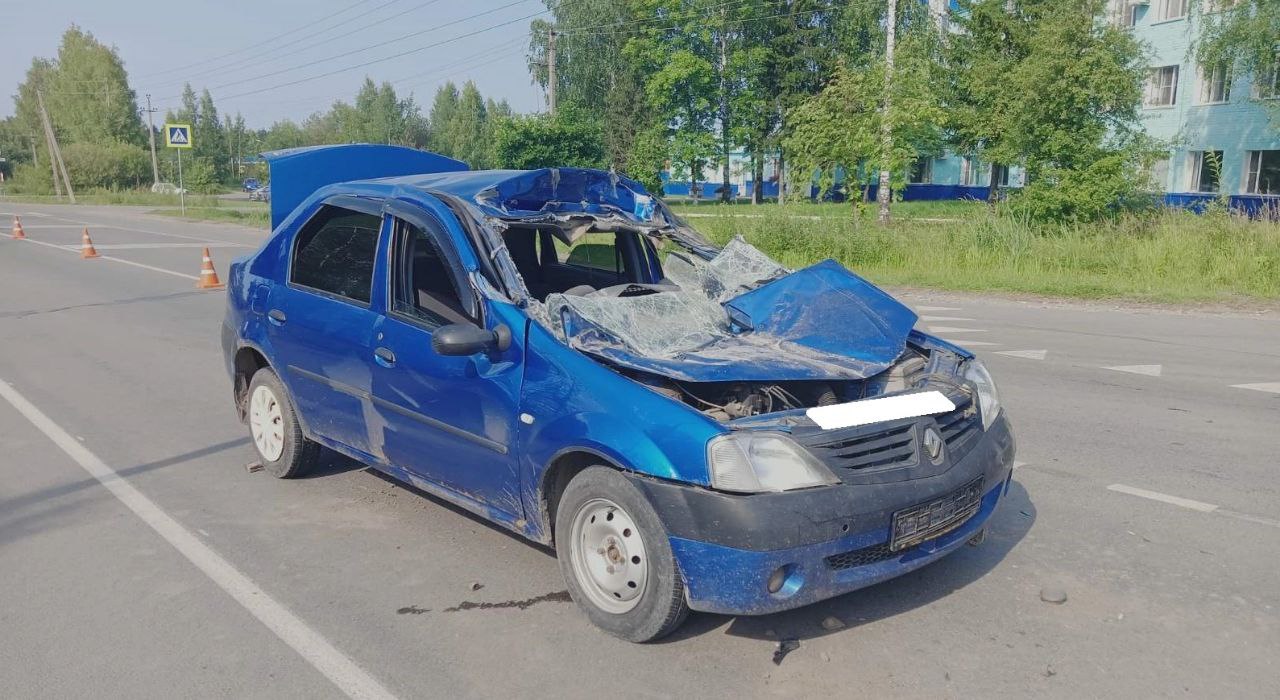 В Кировской области Renault смяло от столкновения с КАМАЗом